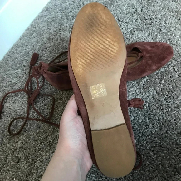 Madewell Suede Mauve Pink Copper Lace Flats - Picture 4 of 5